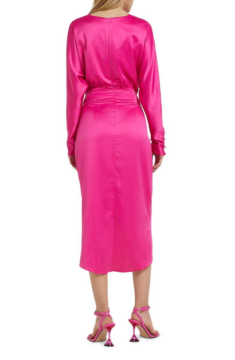 River Island Satin Faux Wrap Midi Dress, Alternate, color,