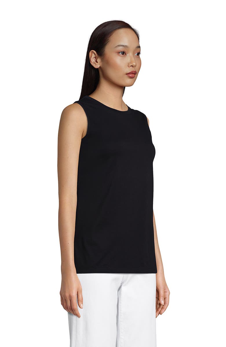 Lands' End Supima Cotton Tank Top, Alternate, color, Black