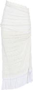 JBQ Bali Lace Cotton Fringe Trim Midi Skirt