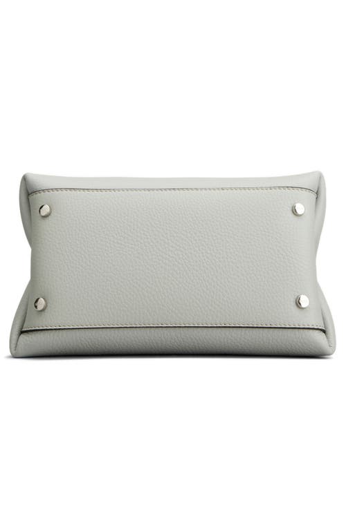 Tod's Micro Leather Top Handle Bag In Grey Natural