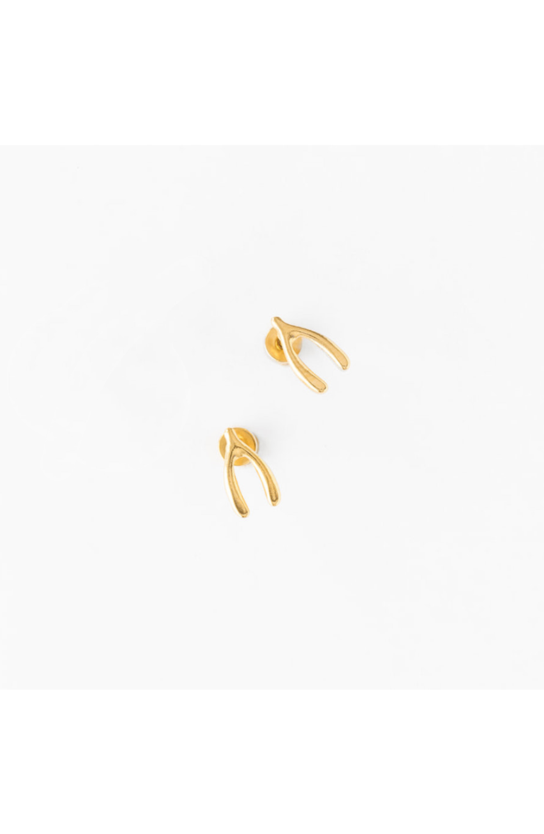Pip Pop Wishbone Stud Earrings, Main, color, Gold