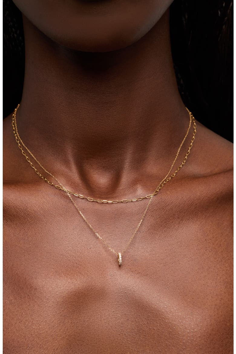 Solid Yellow Gold - Diamond Aurora Necklace, Alternate, color, Gold