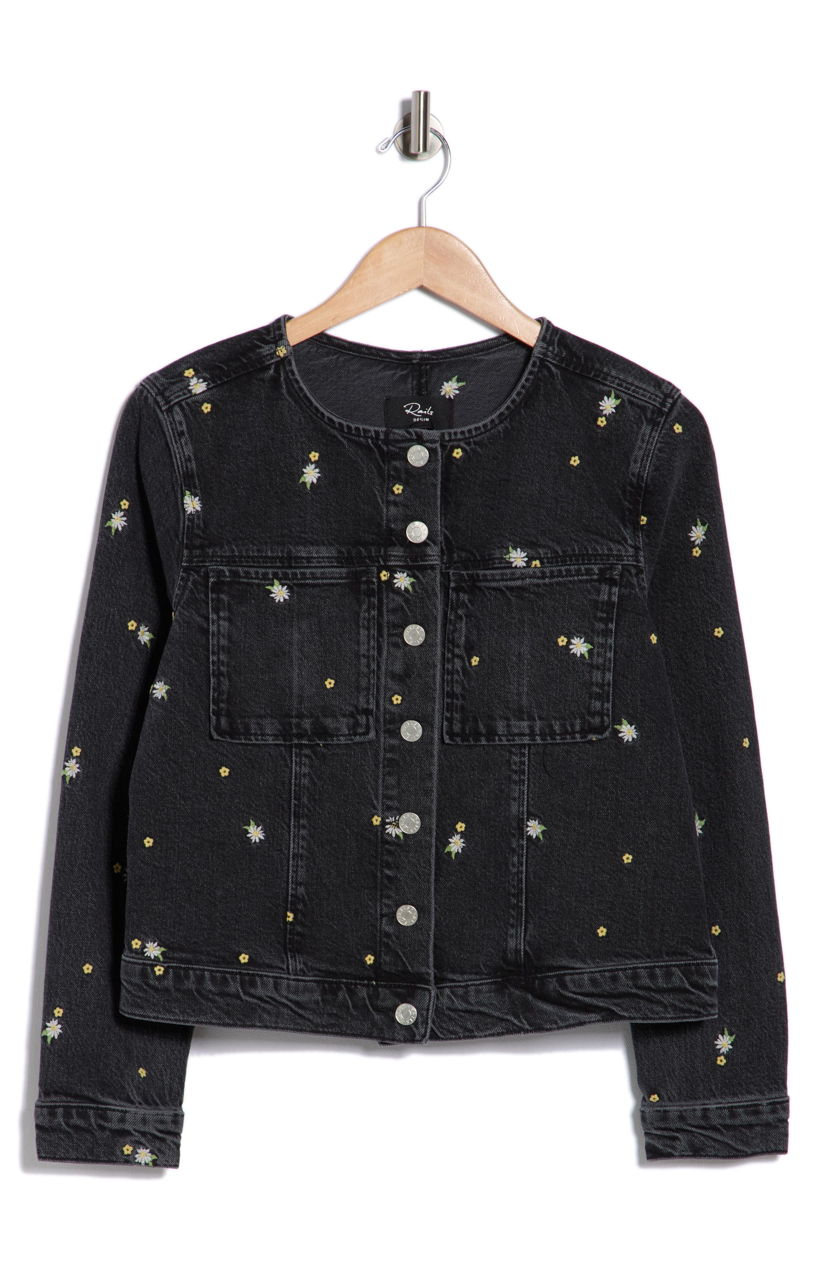 Rails Lido Floral Embroidered Denim Jacket