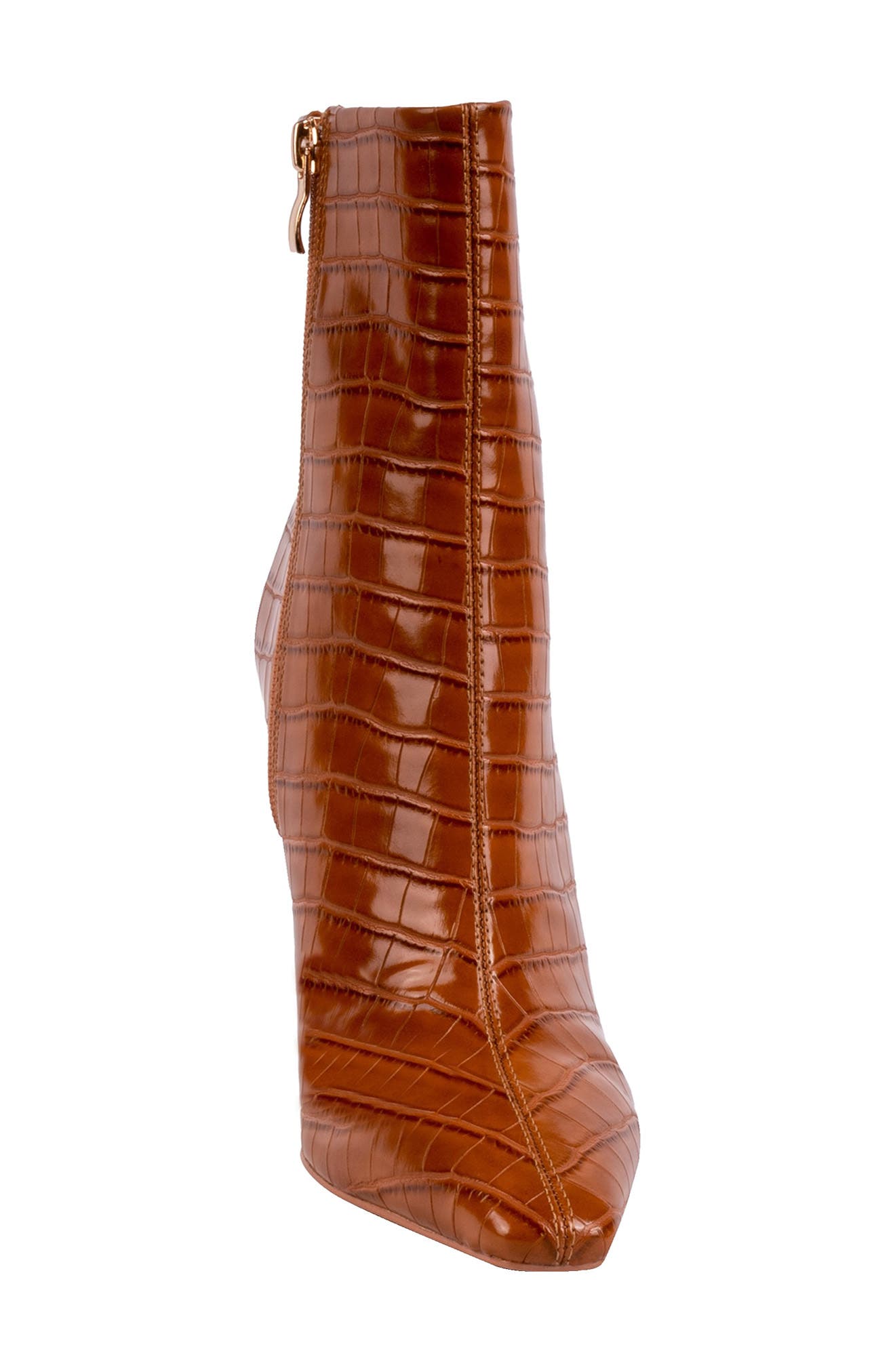 Via Croc Embossed Block Heel Bootie - image 4