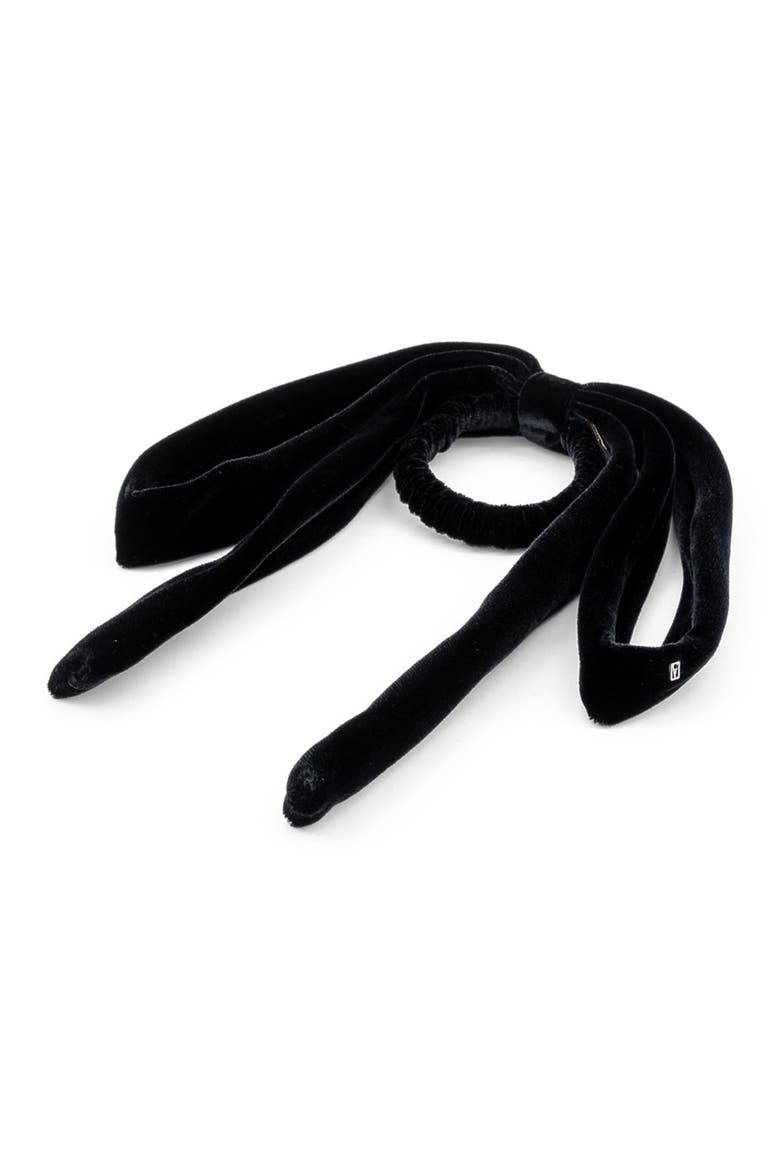 Isild Velvet Ribbon Hair Tie, Alternate, color, Black