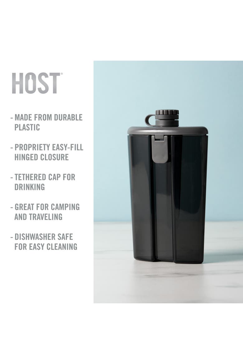 Easy-Fill 6 oz Plastic Flask, Alternate, color, Gray