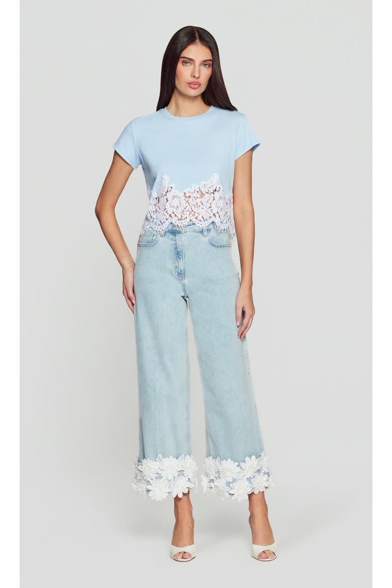 Paige Rib Lace Combo Top, Alternate, color, Blue