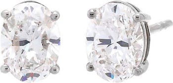 Lab Grown Diamond Oval Four Prong Stud Earring 14K