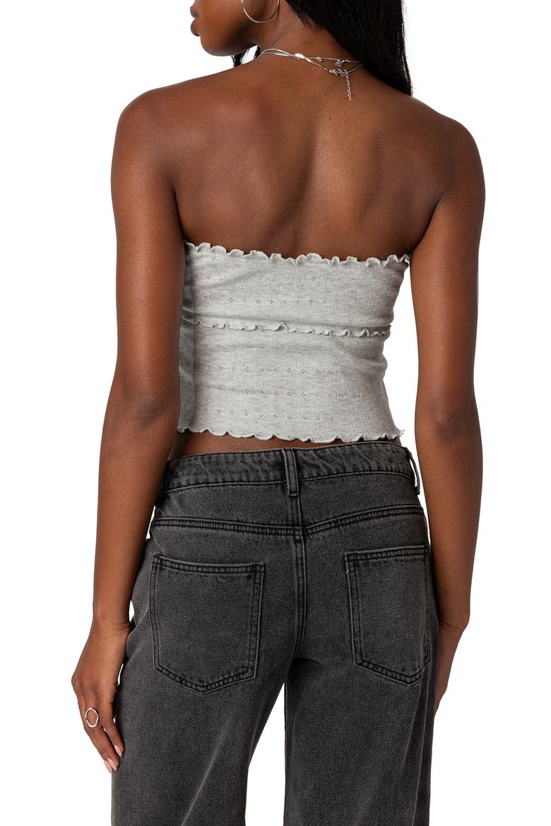 Savannah Pointelle Tube Top, Alternate, color, GRAY-MELANGE