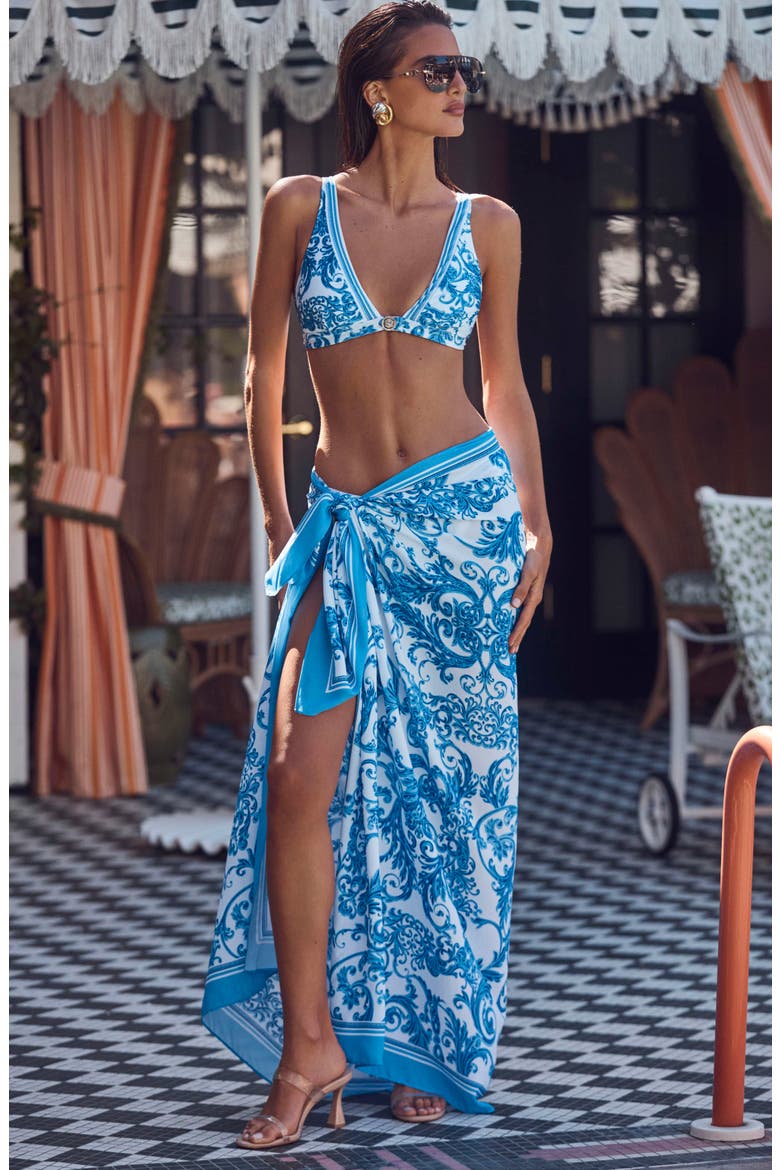 Lexie Baroque Bikini Top, Alternate, color, BLUE
