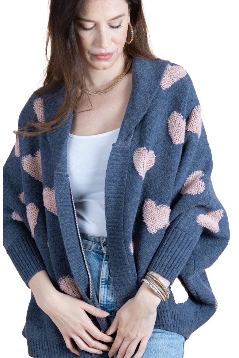 Textured Heart Cardigan, Alternate, color, DENIM