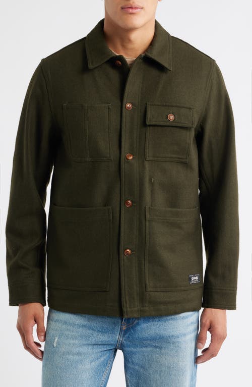 Schott Nyc Unlined Wool Blend Chore Jacket In Green