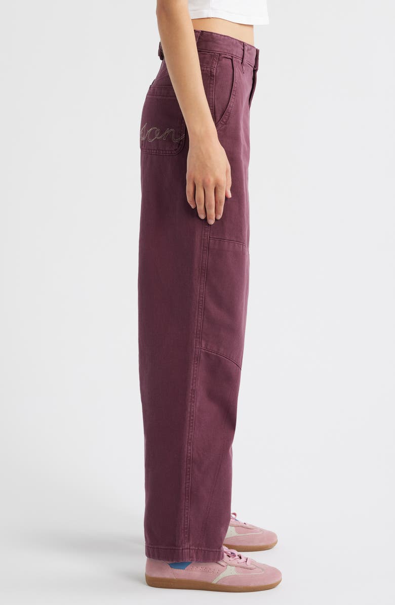 Damson Madder Drew Wide Leg Jeans, Alternate, color, Burgundy