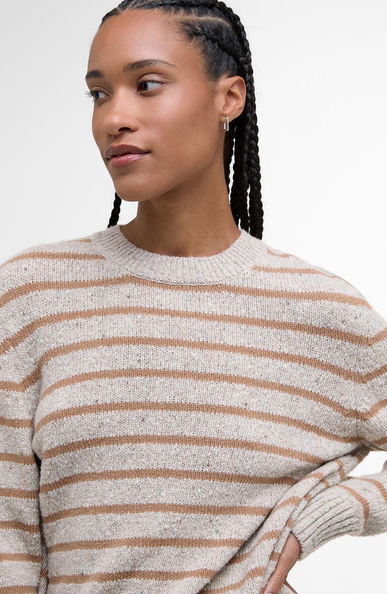 Barbour Claydon Stripe Wool Blend Sweater, Alternate, color, Oatmeal Stripe