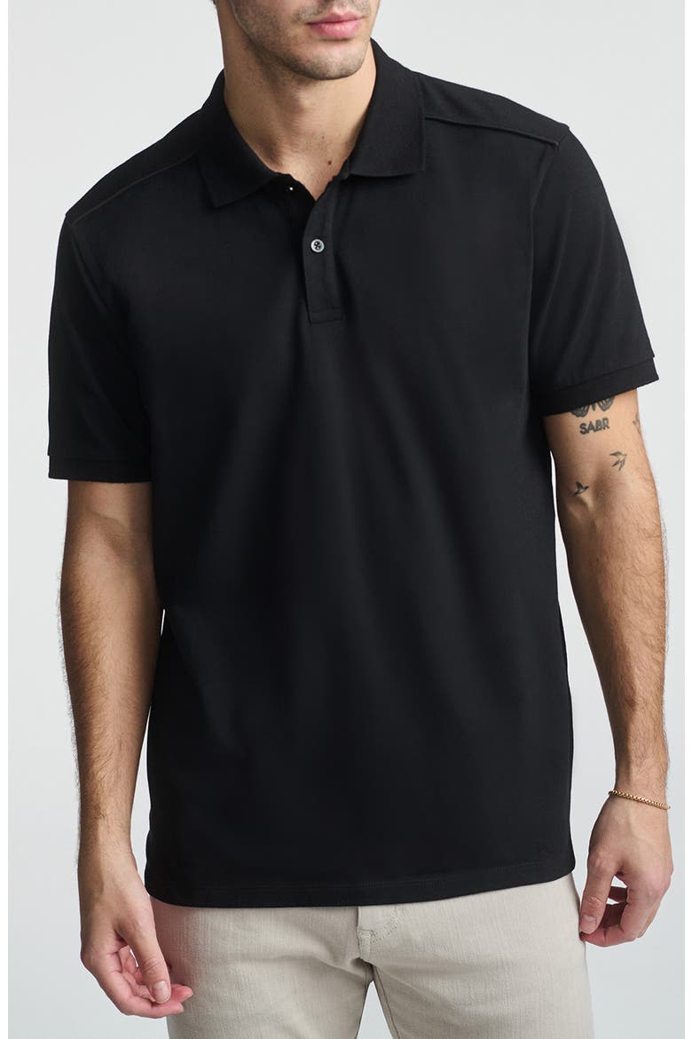 Regular Fit Stretch Cotton Polo, Main, color, BLACK