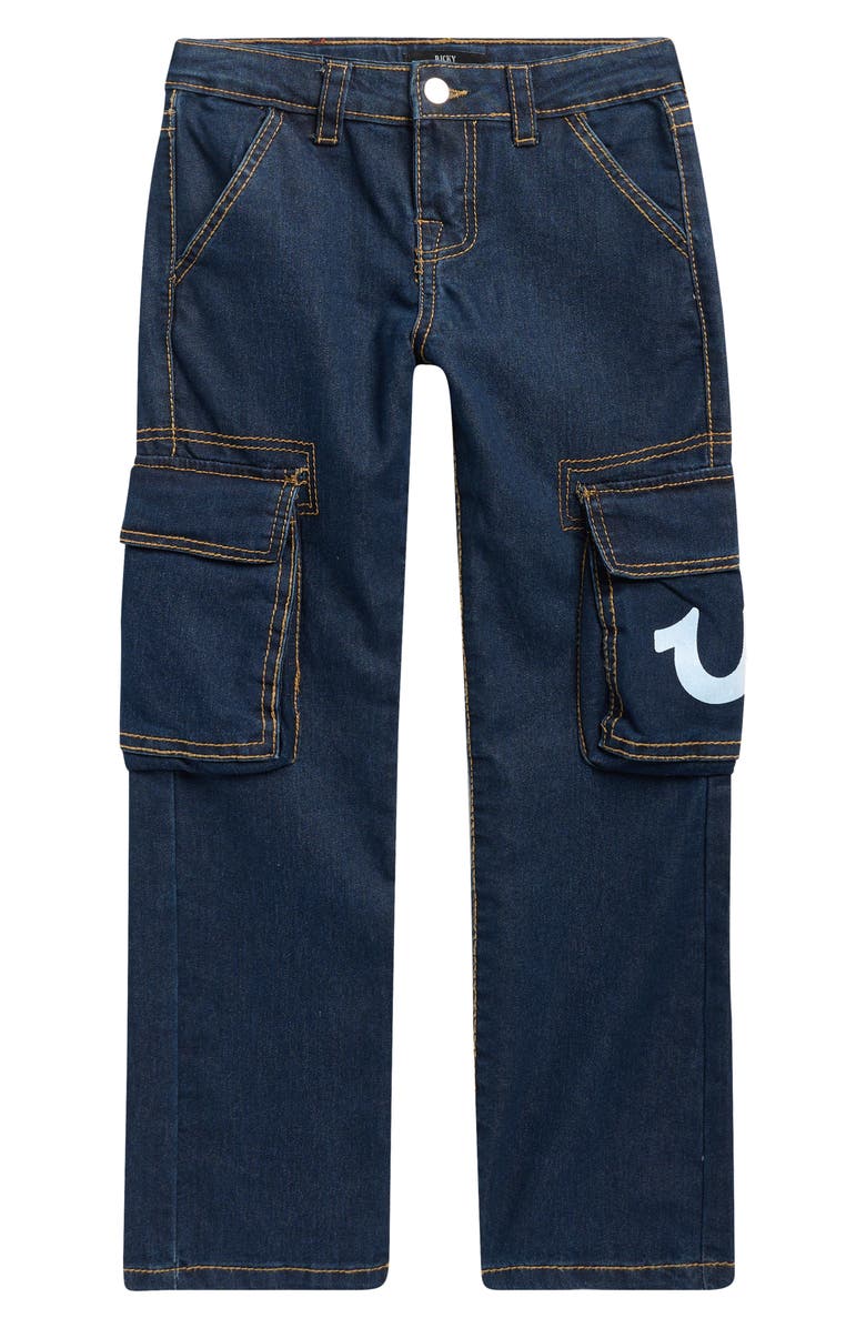 True Religion Kids' Cargo Jeans, Main, color, Deep Blue