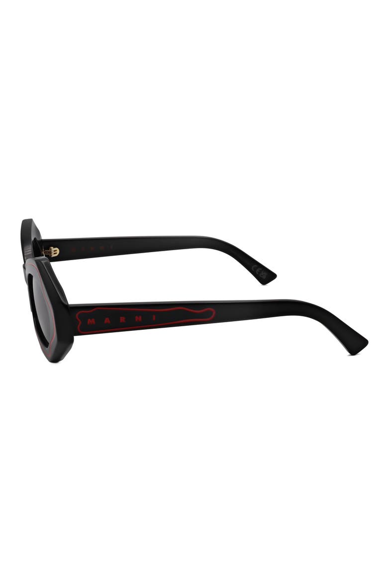53mm Round Sunglasses, Alternate, color, BLACK / GREY