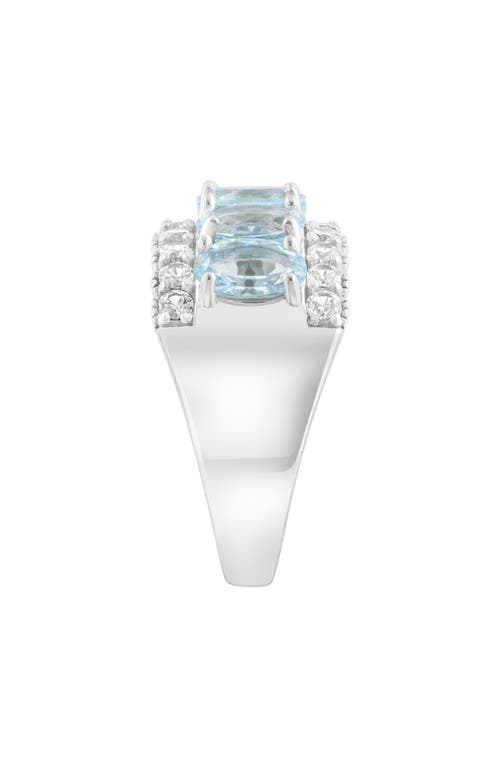Effy Sterling Silver Aquamarine & Diamond Ring In Blue