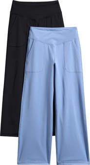 90 DEGREE BY REFLEX Kids' 2-Pack Super Comfy Wide Leg Leggings
