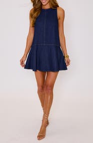 VICI Collection Olivia Denim Fit & Flare Minidress