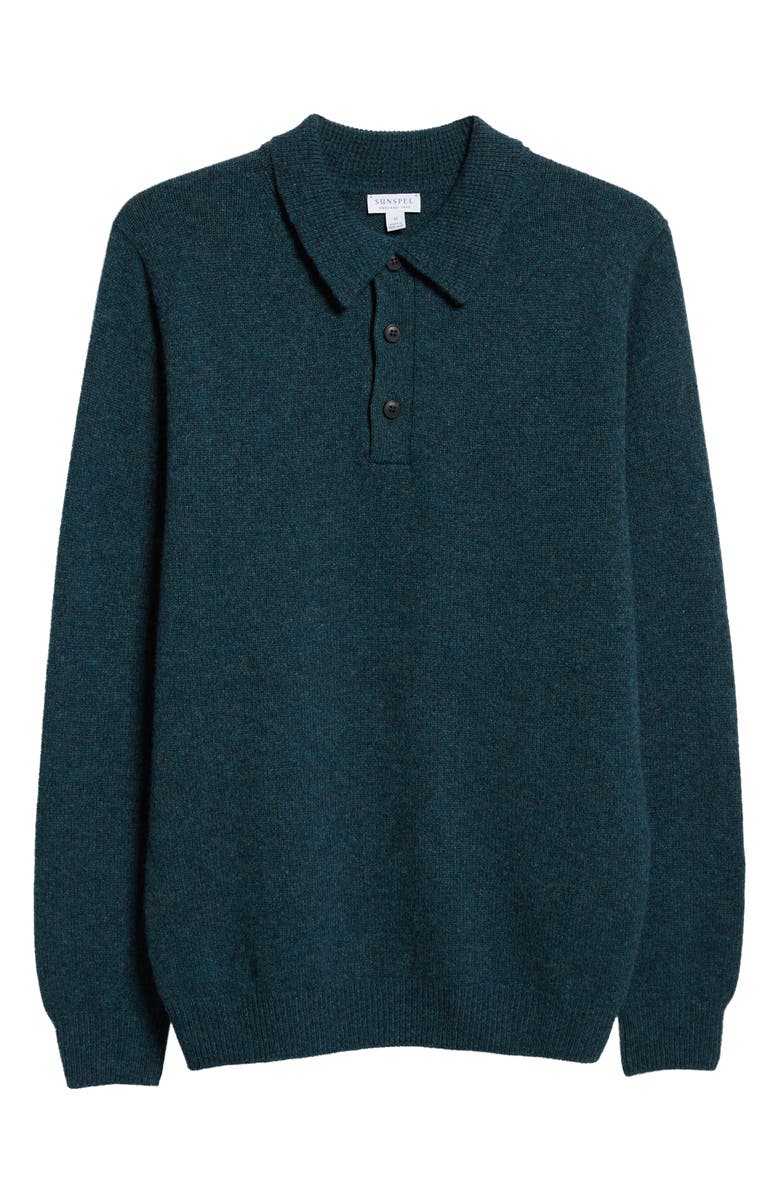 Sunspel Lambswool Polo Sweater, Alternate, color, 