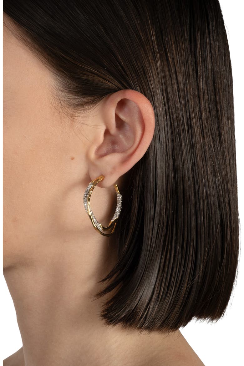 Solanales Crystal Pavé Twisted Hoop Earrings, Alternate, color, CRYSTALS