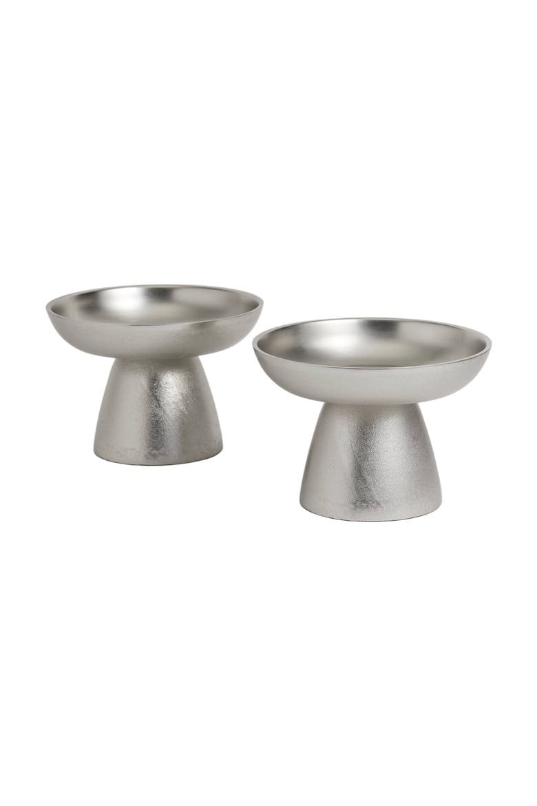 Nickel Small Pedestals Set of 2, Main, color, Nickel