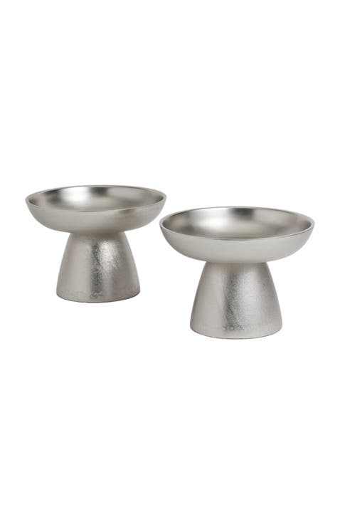 Nickel Small Pedestals Set of 2