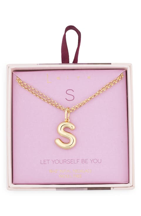 Lowercase Initial Bubble Pendant Necklace