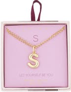 Leith Lowercase Initial Bubble Pendant Necklace