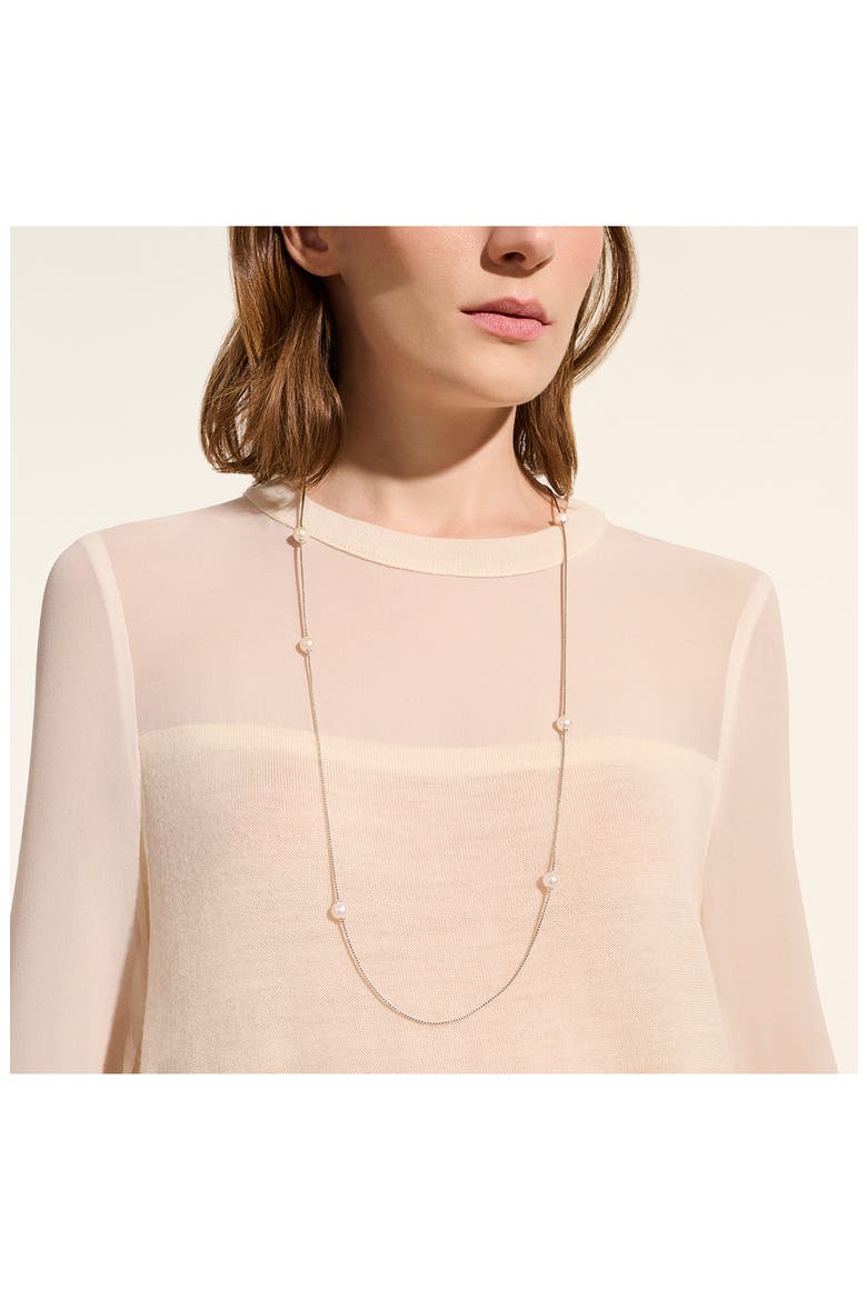 JH Essentials Freshwater Pearl Station Necklace, Alternate, color, SILVER/PEARL