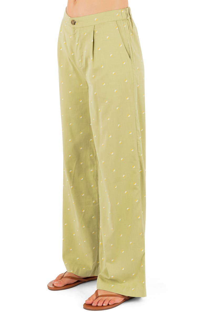 Hurley Wavy Dot Wide Leg Pants, Alternate, color, Fern