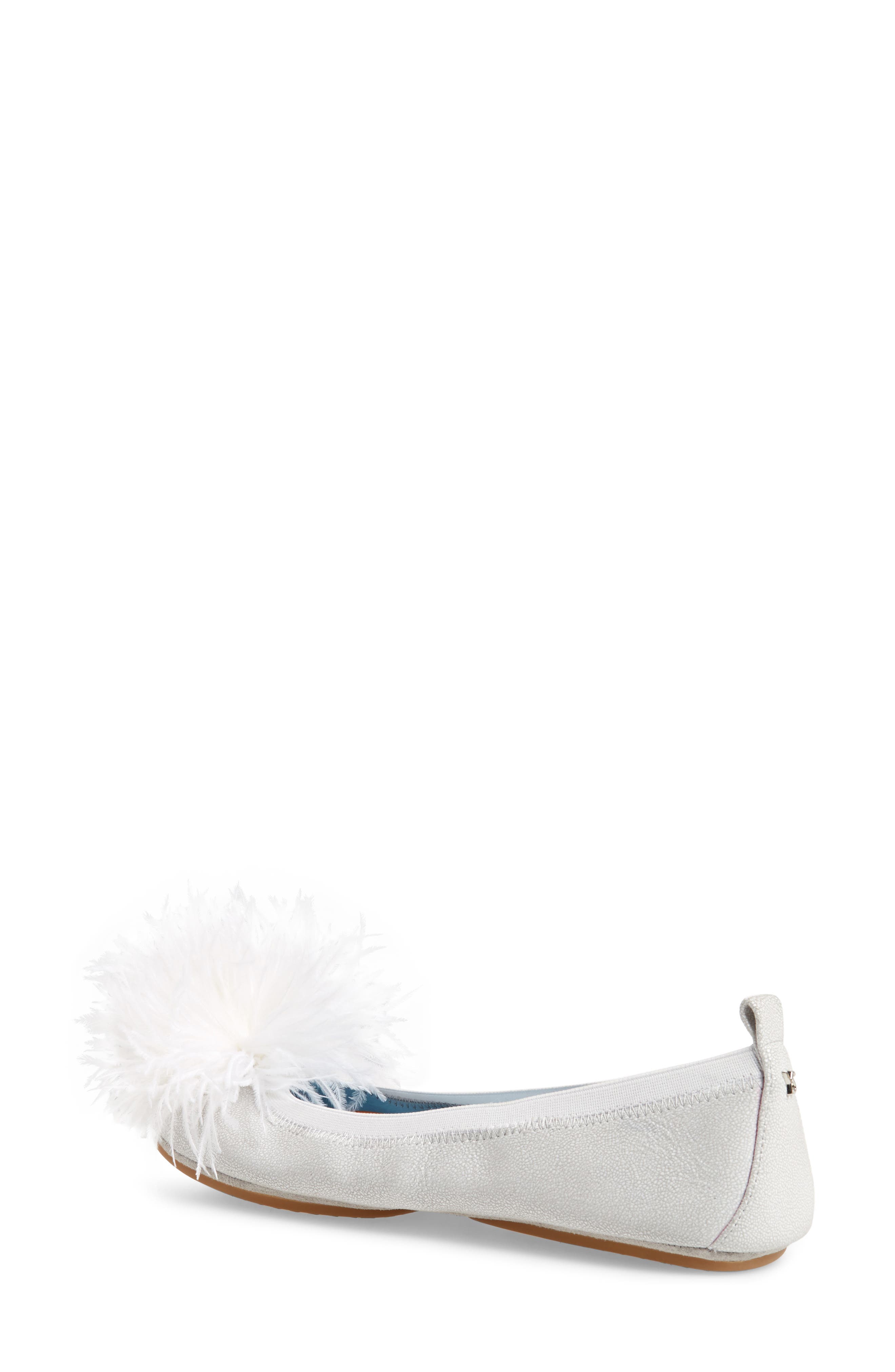 Yosi Samra Marabou Feather Pompom Flat, Alternate, color, 