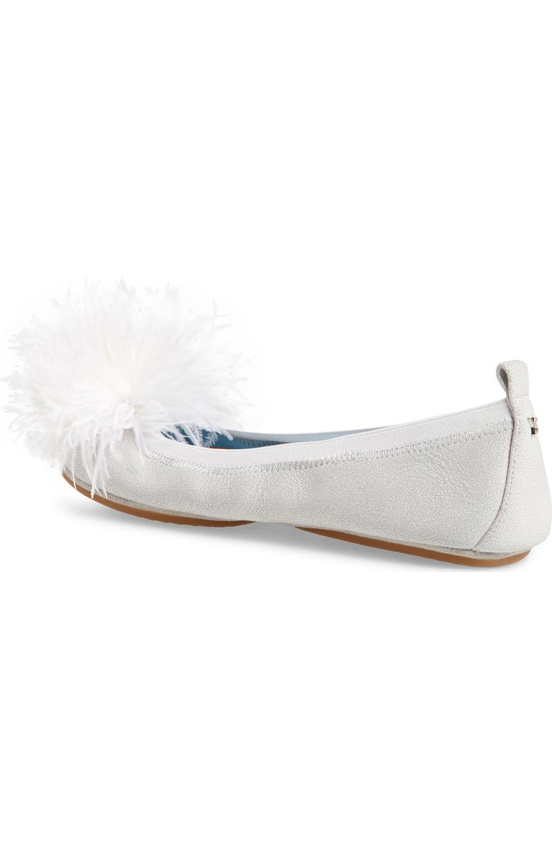 Yosi Samra Marabou Feather Pompom Flat, Alternate, color,