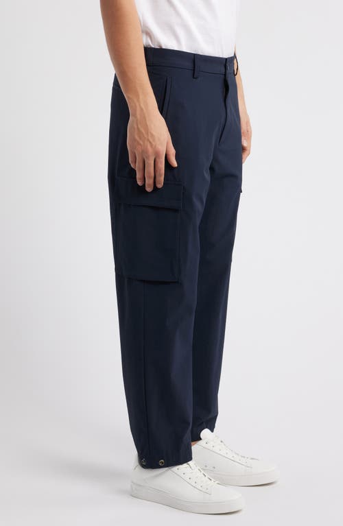 Shop Hugo Boss Boss Perin Stretch Nylon Cargo Pants In Dark Blue
