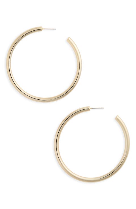 Large Sleek Tube Hoop Earrings