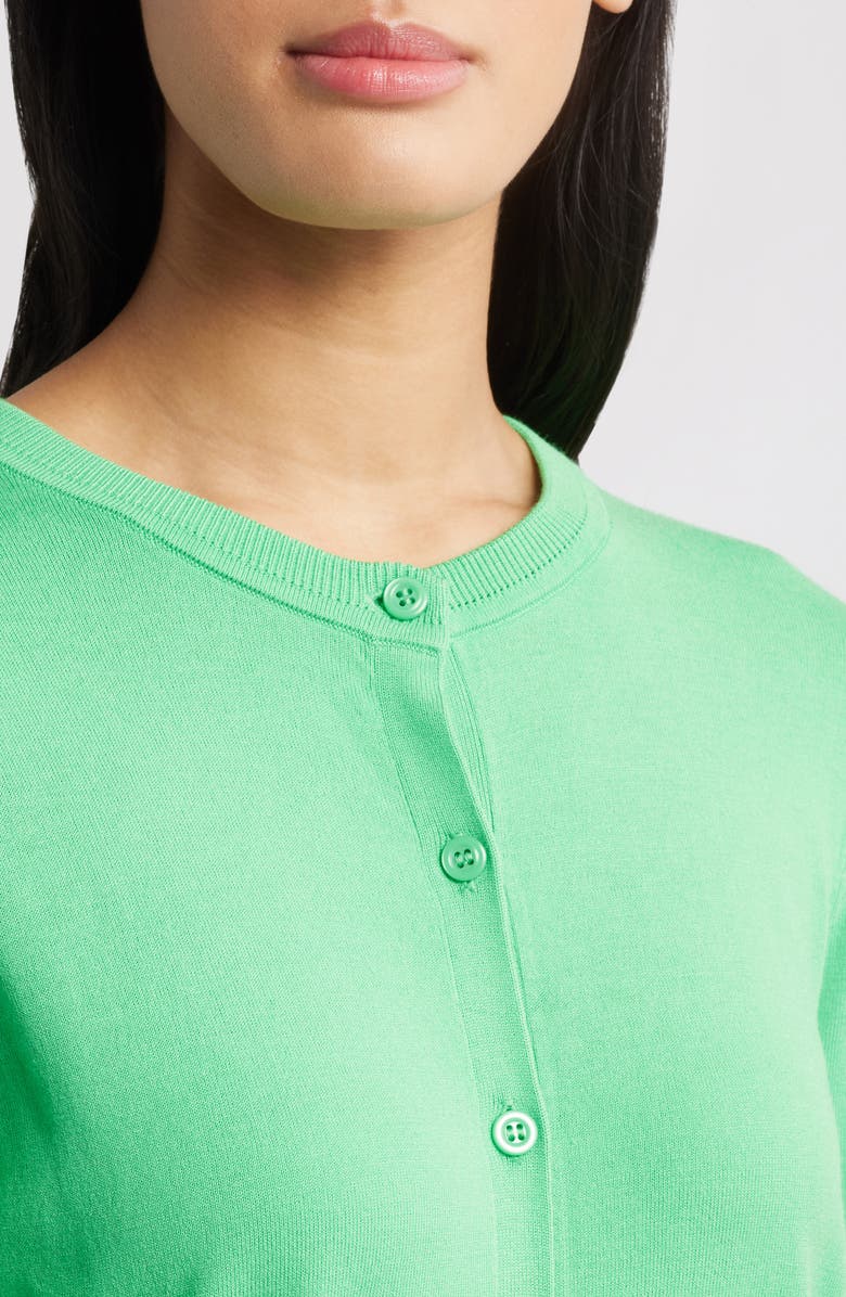Caslon<sup>®</sup> Crewneck Cardigan, Alternate, color, Green Celtic