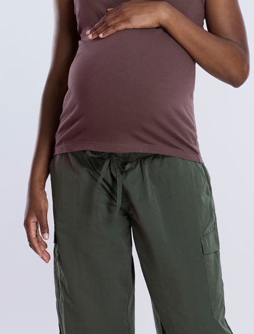 Motherhood Maternity Under The Belly Utility Cargo Relaxed Fit Pant In Beluga