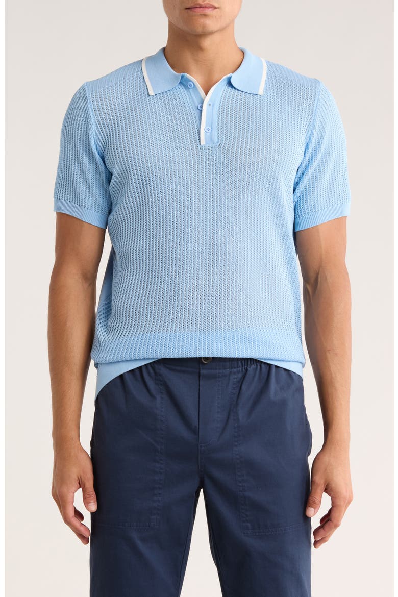 Short Sleeve Knit Sweater, Main, color, SOFT BLUE