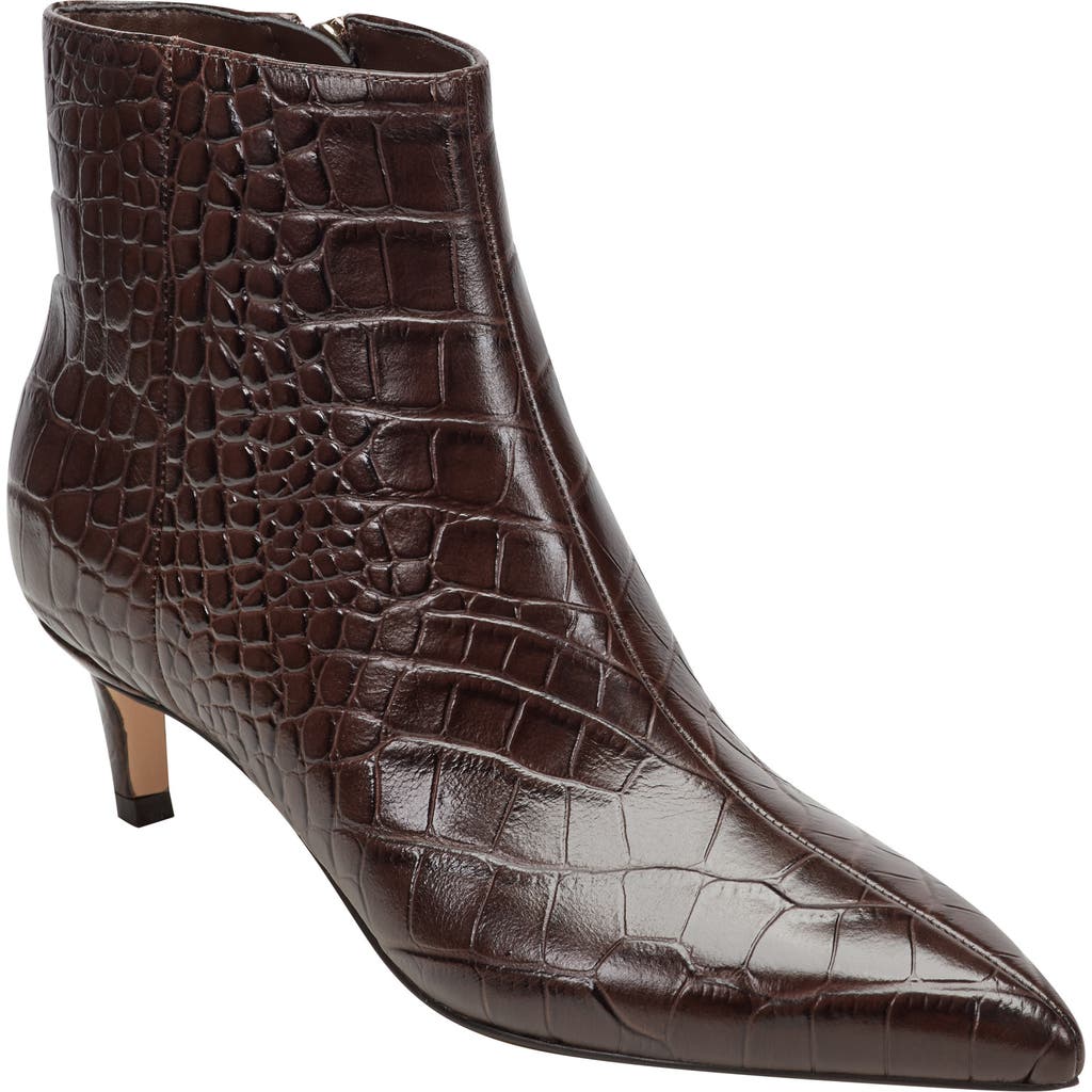 Marc Fisher Ltd Itzia Croc Embossed Bootie In Brown