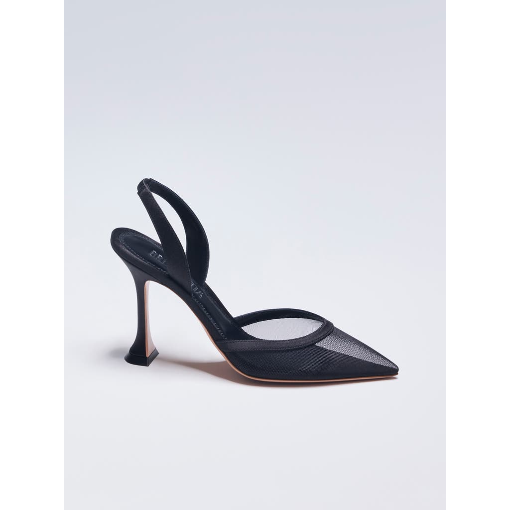 Britt Netta Women's Esme 95 Satin Mesh Pointed-toe Slingback In Black
