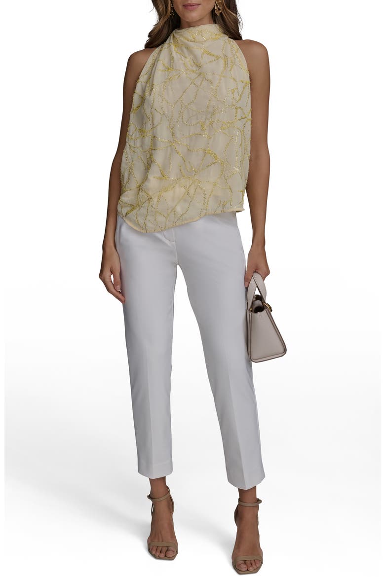 Embellished Cutaway Shoulder Top, Alternate, color, K4P