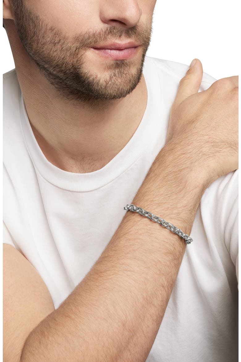 Deco Chain Link Bracelet, Alternate, color, STERLING SILVER