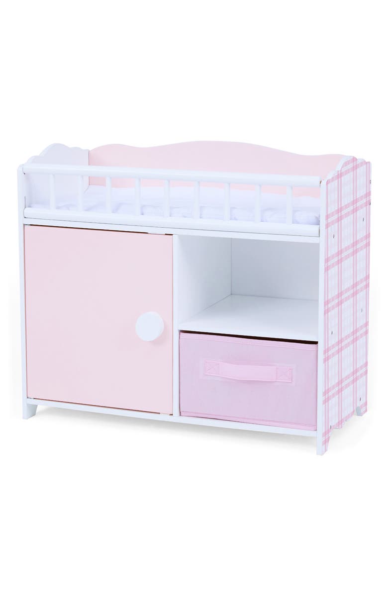 Teamson Kids Olivia's Little World Aurora Doll Changing Table/Bed Set, Alternate, color, Pink