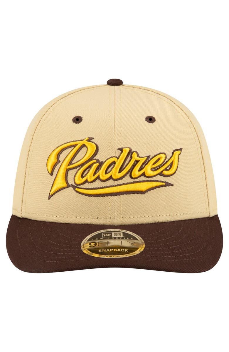 New Era Men's New Era x Felt Gold San Diego Padres Low Profile 9FIFTY Snapback Hat, Alternate, color,