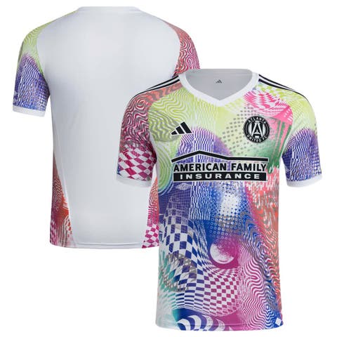 Men's adidas White Atlanta United FC 2025 Pride Pre-Match Top