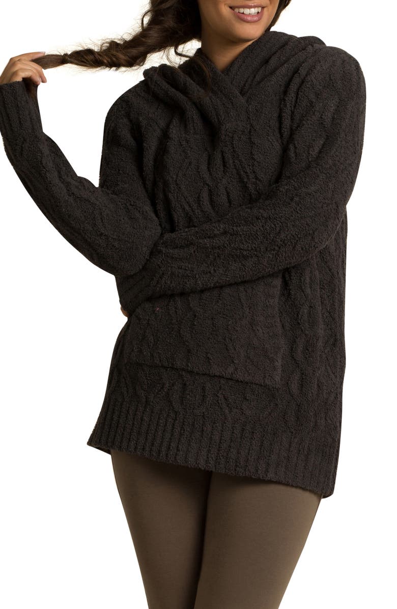 Barefoot Dreams<sup>®</sup> CozyChic<sup>™</sup> Zigzag Cable Knit Hoodie, Main, color, 