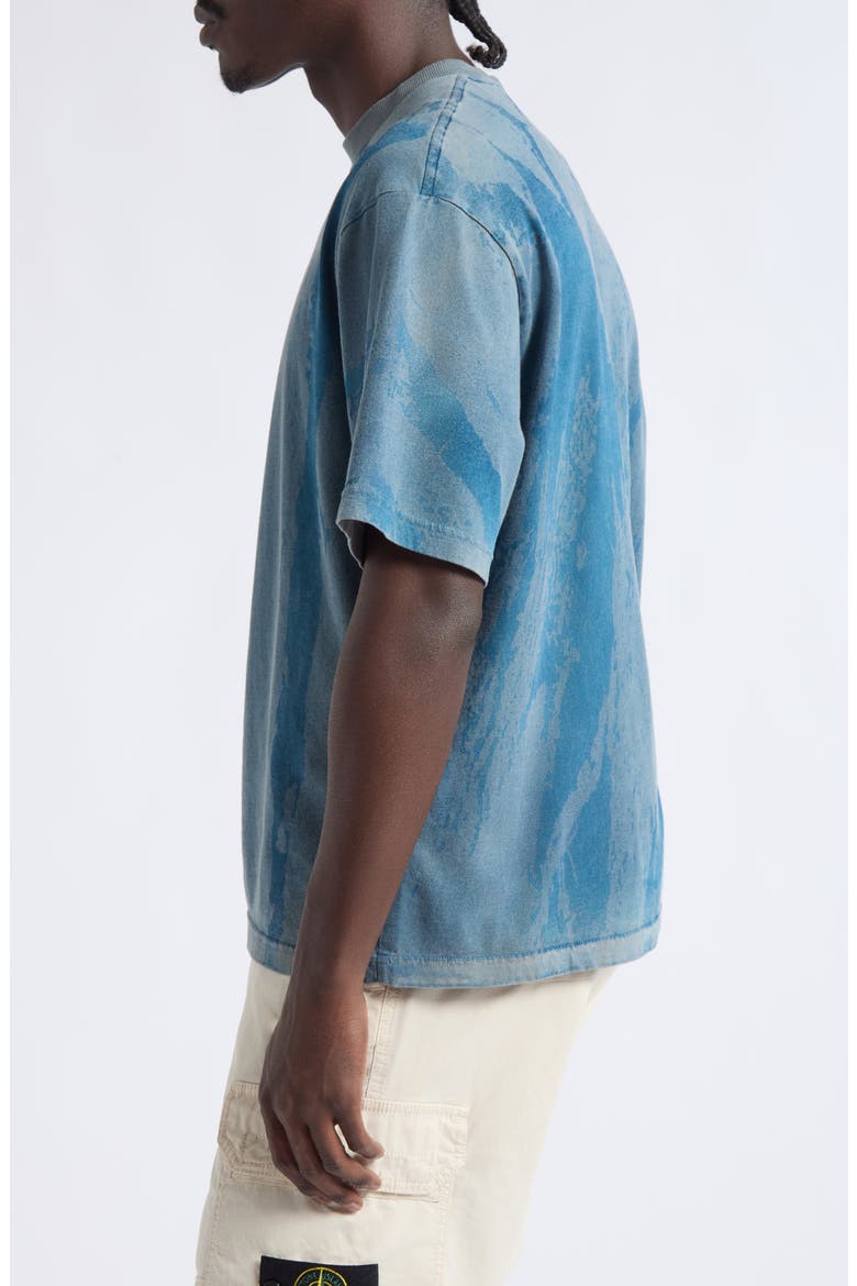 Texture Print Cotton T-Shirt, Alternate, color, V0060 GREY BLUE
