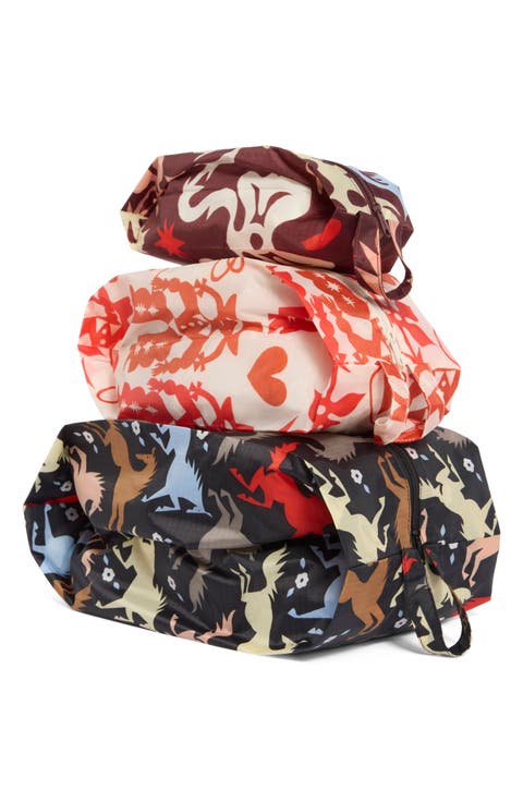3D Zip Set of 3 Pouches