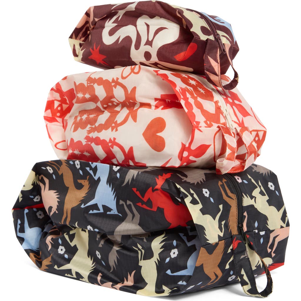 Baggu 3D Zip Set of 3 Pouches in Western Cut-Outs at Nordstrom Rack